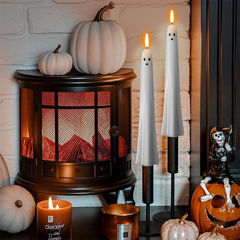 Spookkaars - Op afstand bedienbaar spooklicht met 3D-vlammen 👻