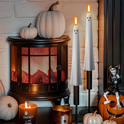 Spookkaars - Op afstand bedienbaar spooklicht met 3D-vlammen 👻