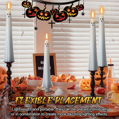 Spookkaars - Op afstand bedienbaar spooklicht met 3D-vlammen 👻