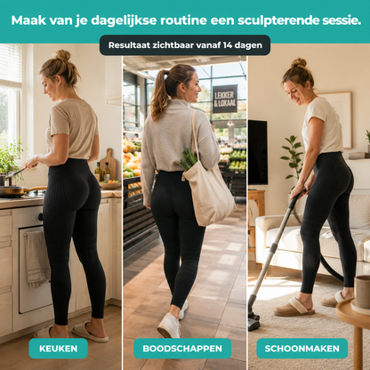 ComfortVorm Legging tijdens dagelijkse activiteiten: keuken, boodschappen, schoonmaken