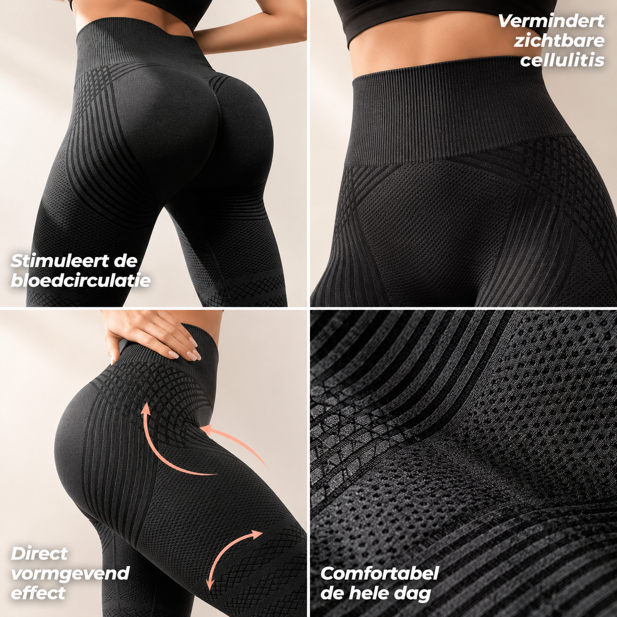 4 voordelen van de ComfortVorm Legging: bloedcirculatie, cellulitis, shaping, comfort